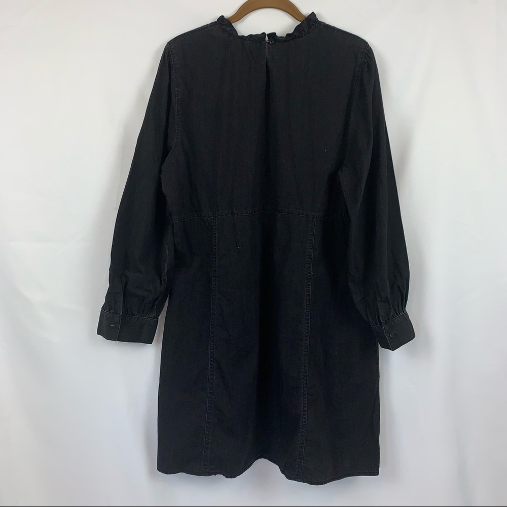 Madewell Denim Ruffled Mockneck Dress - Picture 7 of 11